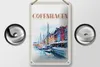 Blechschild Reise 12x18cm Kunst Copenhagen Denmark Boot Produktbild-Vorschau 2