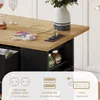 Îlot de cuisine mobile avec plateau repas escamotable, Voir les images du produit 6