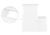 A white step stool is shown from the side, with a close-up inset showing a detail of its construction. Produktbild-Vorschau