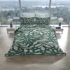 Bettwäsche Set 135x200 cm Baumwolle Jersey Dunkelgrün Beige Produktbild-Vorschau 2