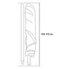 A diagram showing a folded umbrella with a size measurement. Produktbild-Vorschau
