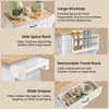 Collage of images showcasing the features of a kitchen cart. Podgląd zdjęcia produktu
