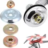 A collection of parts for a string trimmer, including a nut, washers, and a blade assembly. Anteprima dell’immagine prodotto