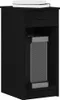 A black computer cabinet with a drawer and an open compartment containing a gray mesh panel. Anteprima dell’immagine prodotto