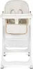 A white high chair with rose gold accents is shown from the front against a white background. Náhled obrázku produktu