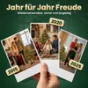 A collage of three Christmas-themed photos showing families celebrating around Christmas trees, with years 2015, 2020, and 2025 overlaid. Produktbild-Vorschau
