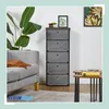 Relaxdays Kommode, Stoffschubladen, Metall, Holzoptik, Produktbild-Vorschau 4