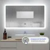 AICA LED Wandspiegel 120x70cm mit Bluetooth Uhr und Produktbild-Vorschau 3