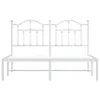 vidaXL Struttura letto con testiera in metallo bianco Anteprima dell’immagine prodotto 5