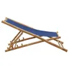 vidaXL Chaise longue bambou et toile bleu marine Voir les images du produit 4