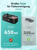 Comparison of two ultrasonic cleaners, highlighting the larger capacity of one. Produktbild-Vorschau