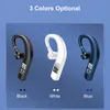 Three Bluetooth headphones in different colors (black, white, and blue) are displayed side-by-side against a blue background. Text indicates "3 Colors Optional" and labels each color. Voir les images du produit