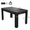 A product image of a black dining table with dimensions indicated by text overlays. Anteprima dell’immagine prodotto