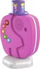 A pink elephant-shaped Bluetooth speaker with a purple hat on top, sitting on a white base. Produktbild-Vorschau