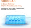 A graphic representation of a battery with the capacity 5800mAh prominently displayed. Produktbild-Vorschau