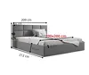 GUTTO Polsterbett 200x200 Metall-Lattenrost Grau Velour Produktbild-Vorschau 3