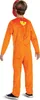 A child wearing an orange costume from behind, with a red mask. Anteprima dell’immagine prodotto