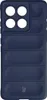 A dark blue phone case with a textured, padded design and a camera cutout. Produktbild-Vorschau