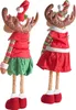 Two plush reindeer figures dressed in festive Christmas attire. Náhľad obrázku produktu