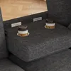 Merax L-Form Ecksofa 4 Sitzer, Chenille Sofa Mit Produktbild-Vorschau 7