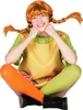 A person dressed as Pippi Longstocking sits cross-legged against a white background. Produktbild-Vorschau