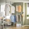 SoBuy Garderobenständer KLS04-HG mit Kleidung in Grau im Wohnzimmer Produktbild-Vorschau