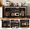 Credenza Fortuna Lai nera lucida con LED, mobile TV, Anteprima dell’immagine prodotto 6