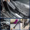 Collage of images showing a cordless vacuum cleaner being used in a car and on a floor, and in a closet. Produktbild-Vorschau