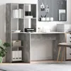 vidaXL Psací stůl betonově šedý 138,5 x 55 x 143 cm Náhled obrázku produktu 2