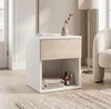 Table de chevet blanche / chêne Sonoma au style loft | Voir les images du produit 8