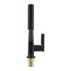 A black kitchen faucet with a digital display and a brass connection at the bottom, isolated on a white background. Náhled obrázku produktu
