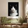 MuchoWow® Poster Katze - Schwarz - Weiß 90x120 cm - Produktbild-Vorschau 3