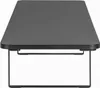 A black monitor stand with a rectangular top and a metal frame base, shown from the front on a white background. Náhled obrázku produktu