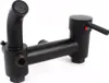 A black faucet with a shower head and a hand shower attachment, shown against a white background. Produktbild-Vorschau