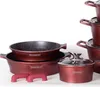 6-teiliges Küchenset mit Marmorbeschichtung - Weinrot Produktbild-Vorschau 22