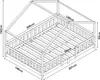 A diagram of a house-shaped bed with dimensions labeled. Náhled obrázku produktu