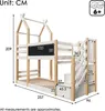 Flieks Etagenbett 90x200cm Kinderbett mit Tafel, Hochbett Produktbild-Vorschau 7