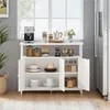 Yaheetech Küchenschrank Sideboard mit 3 Türen & offenen Produktbild-Vorschau 2