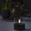 LED Dekoleuchte FLAMME - warmweiße LED - Flammeneffekt - H: 10cm - Timer - Batterie - schwarz Produktbild-Vorschau