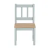 A front view of a child's chair with a light gray frame and a natural wood seat. Produktbild-Vorschau
