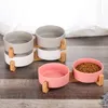 MERSJO Keramik Doppelschale Holz, Fressnapf Hund und Katze, Produktbild-Vorschau 3
