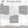 A marketing image showcasing the features of a baroque-style furniture piece, likely a stool or chair, with text callouts and icons. Anteprima dell’immagine prodotto