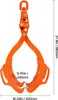 An orange log grapple with dimensions indicated by text overlays. Náhled obrázku produktu