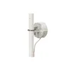 A white wireless networking device mounted on a white pole with a metal clamp. Náhľad obrázku produktu
