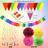 YBwanli Regenbogen Party Deko Set - 24-teilig mit Girlande Produktbild-Vorschau 3
