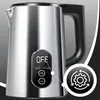 A close-up shot of a modern stainless steel electric kettle with a digital display. Produktbild-Vorschau