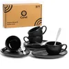 Coral - 4 x 90ml Espressotassen mit Henkel, Untertassen & Produktbild-Vorschau 1