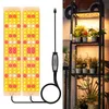 A collage showing two LED grow light panels and a grow light setup with plants on shelves. Anteprima dell’immagine prodotto