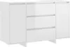 vidaXL Příborník 3 zásuvky vysoký lesk bílý 120x41x75cm Náhled obrázku produktu 2