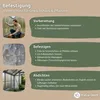 An infographic detailing the steps for attaching winter protection to a greenhouse. Produktbild-Vorschau